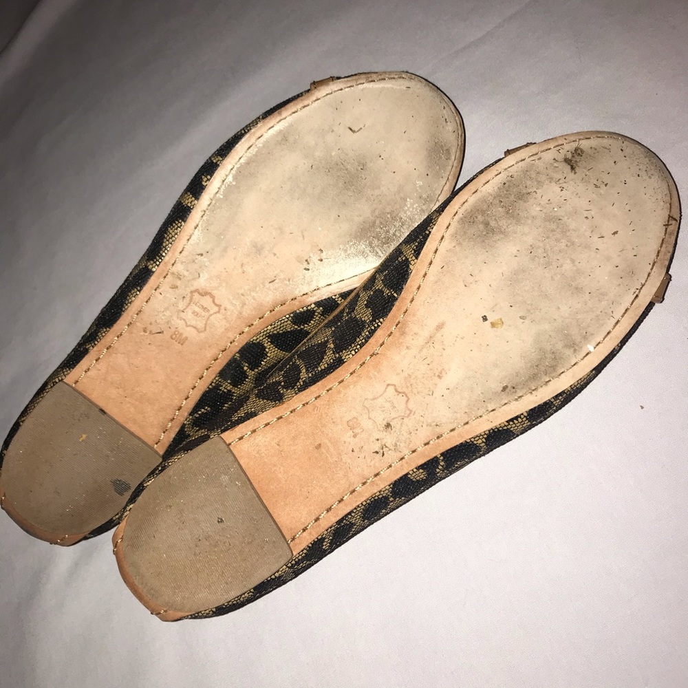 Tory Burch Leopard-Print Ballet Flats with Tan Trim & Gold Logo - Picture 5 of 8